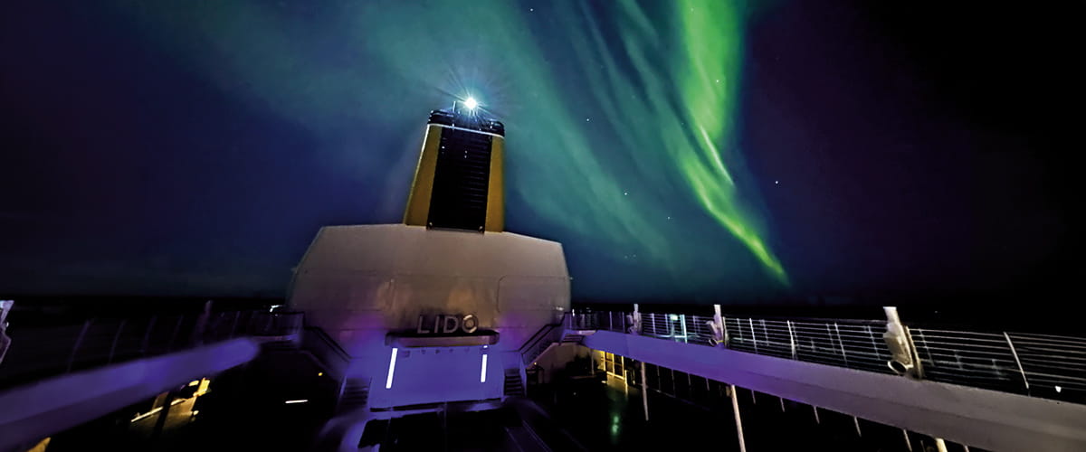 The Northern Lights from the ship’s deck